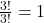 \frac{3!}{3!} = 1