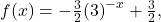 f(x)=-\frac{3}{2}{\left(3\right)}^{-x}+\frac{3}{2},
