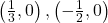 \left(\frac{1}{3},0\right), \left(-\frac{1}{2},0\right)