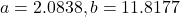 a=2.0838, b=11.8177