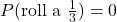 P(\text{roll a } \frac{1}{3}) = 0