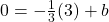 0 = -\frac{1}{3}(3) + b
