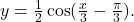 y=\frac{1}{2}\cos(\frac{x}{3}-\frac{\pi}{3}).