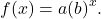 f(x)=a{\left(b\right)}^{x}.