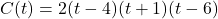 C(t) = 2(t - 4)(t + 1)(t - 6)