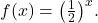 f(x)={\left(\frac{1}{2}\right)}^{x}.