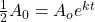\frac{1}{2}A_{0}=A_{o}e^{kt}