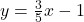 y=\frac{3}{5}x-1