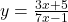 y=\frac{3x+5}{7x-1}