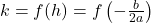 k = f(h) = f\left(-\frac{b}{2a}\right)