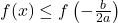 f(x) \leq f\left(-\frac{b}{2a}\right)